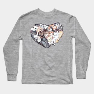 Heart Full of Kitties Long Sleeve T-Shirt